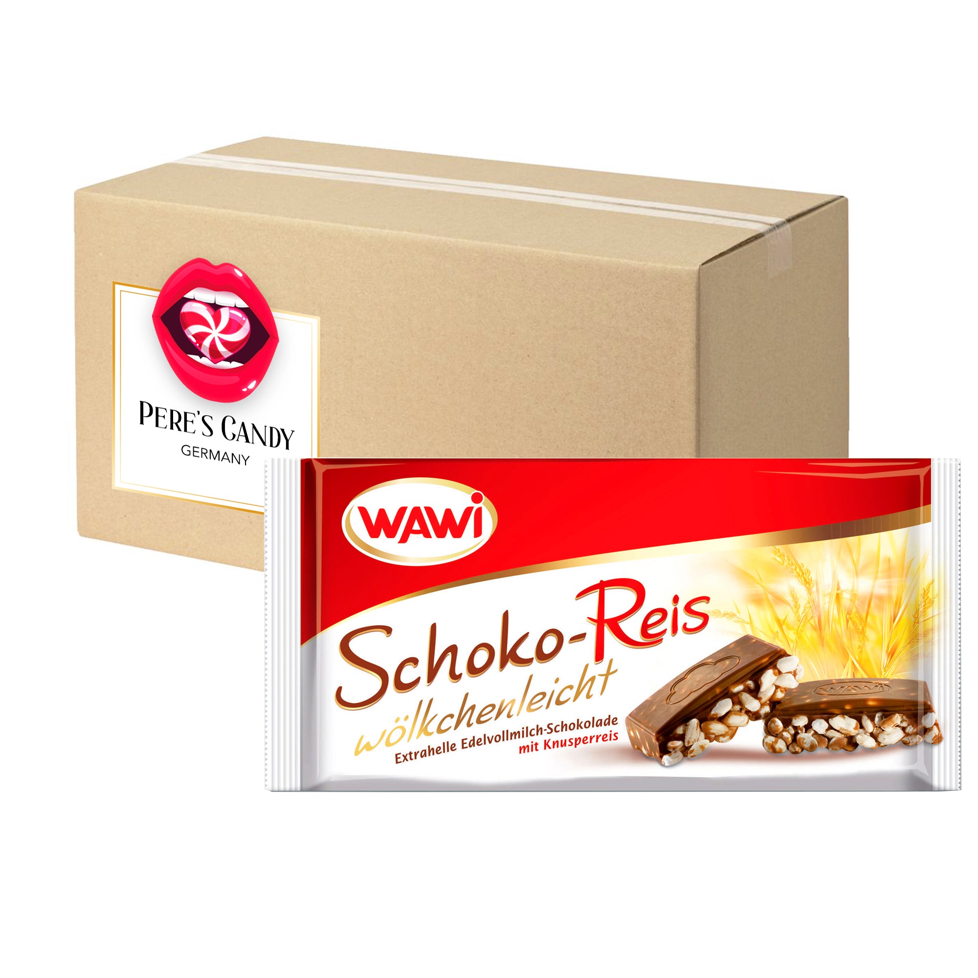 Wawi Chocolate Rice Bar Made With Premium Whole Milk Chocolate 4x200g