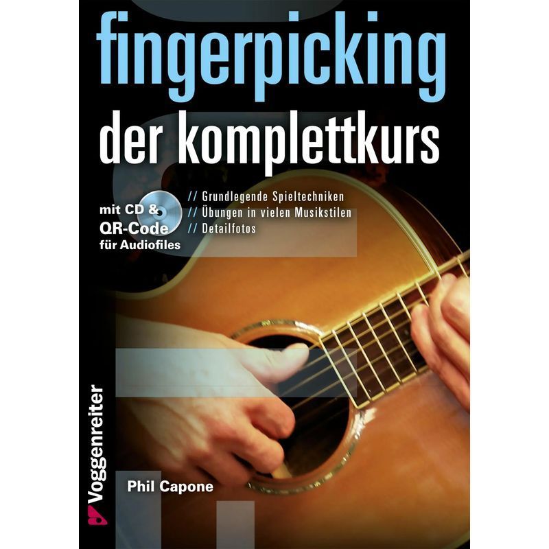 Image of Fingerpicking The Complete Course - Book - Basic Course For Beginners And Advanced - Phil Capone - Spiral Binding, Spiralb - 256 Pages - German - 2011 - Voggenreiter Publishing - Ean 9783802408588