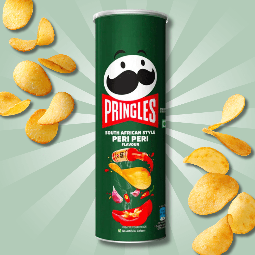 Pringles Peri Peri - 102 G | Spicy Chips With Fiery Peri-peri Flavor