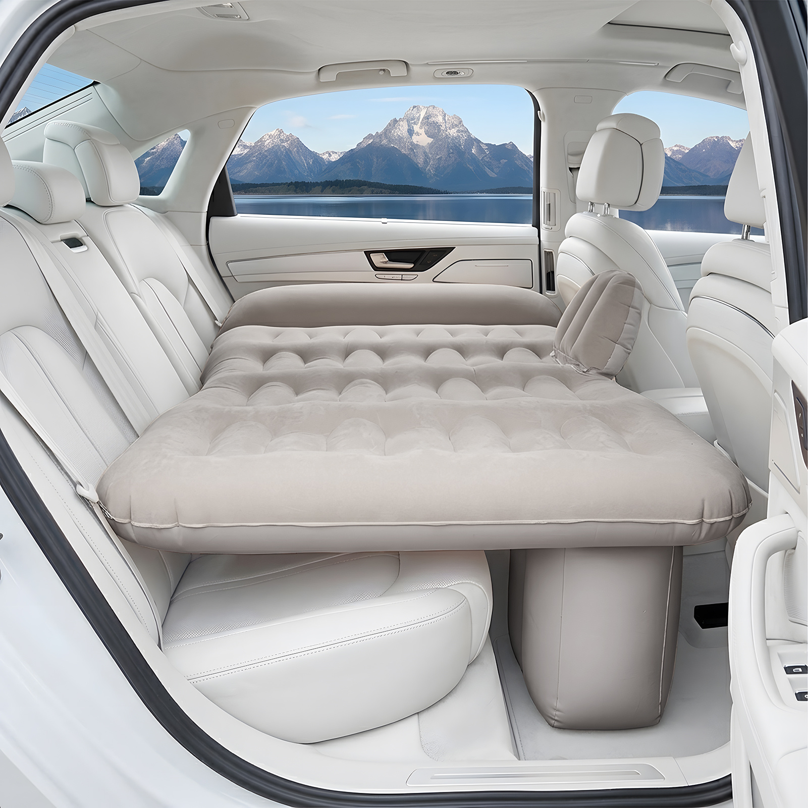 Car Rear Seat Double Automatic Inflatable Bed, Grey