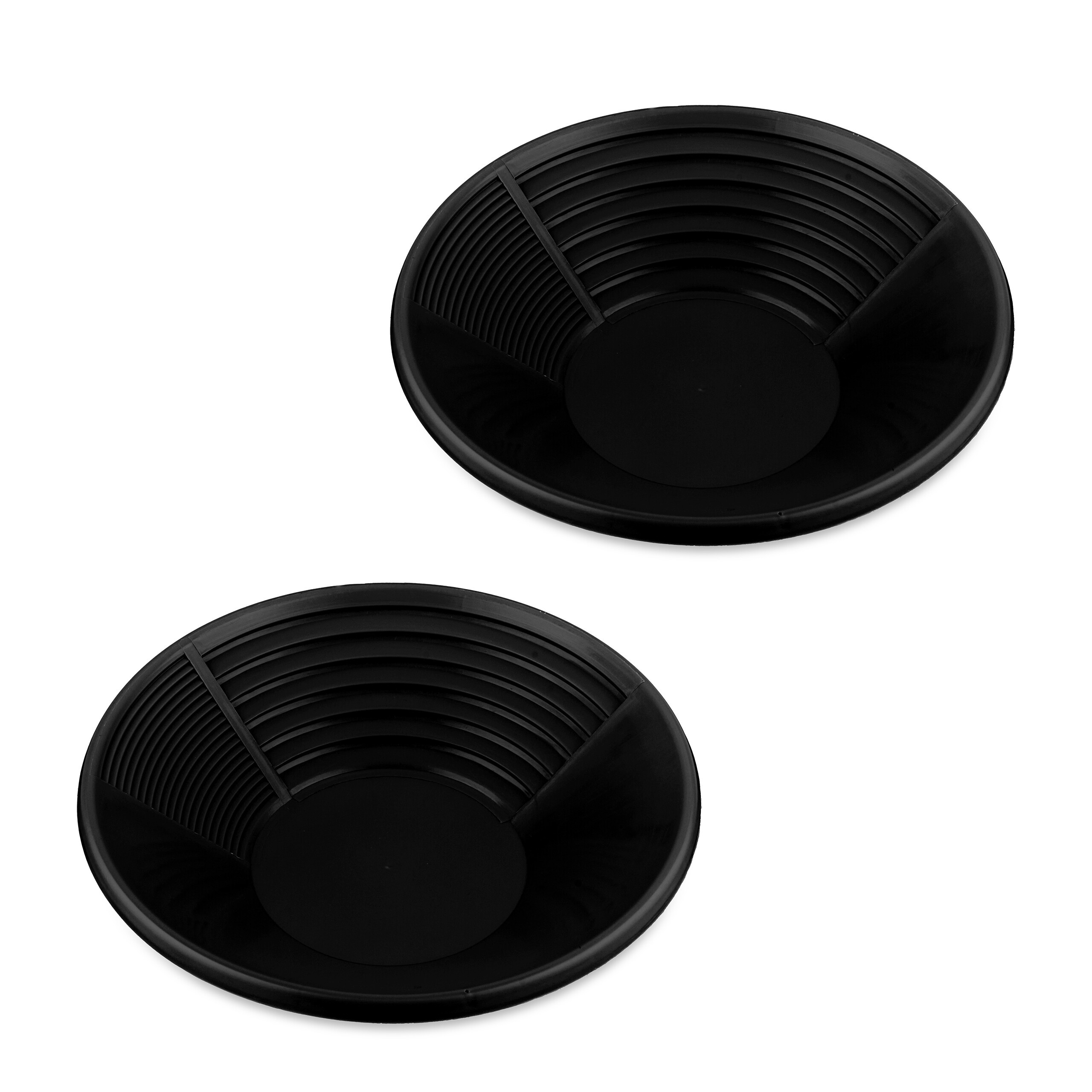 Image of 2 X Gold Washing Pan In Black - (h)8 X Ø 38 Cm