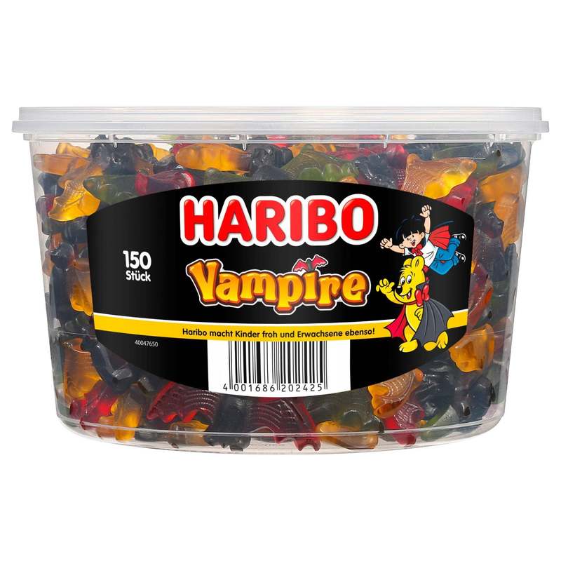 Image of Haribo Vampire Fruit Gummies 150pcs 1200g | Fruit Gummy Vampire Figures | Colorful Fruit Gummy Sweets | Fruit Gummy Pack For Party And Stock