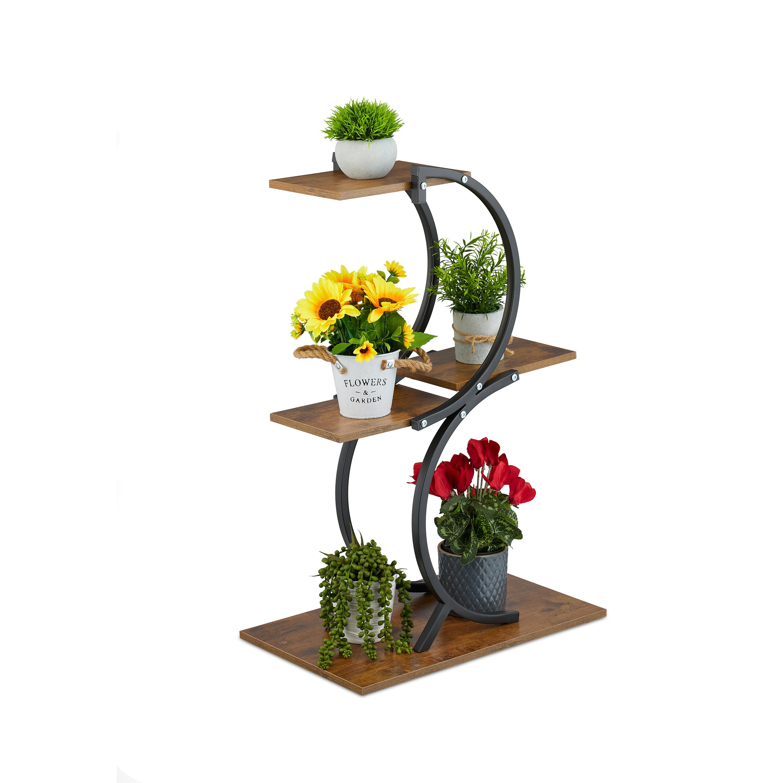 Plant Stands In Black/brown - (w)48 X (h)76 X (d)30 Cm