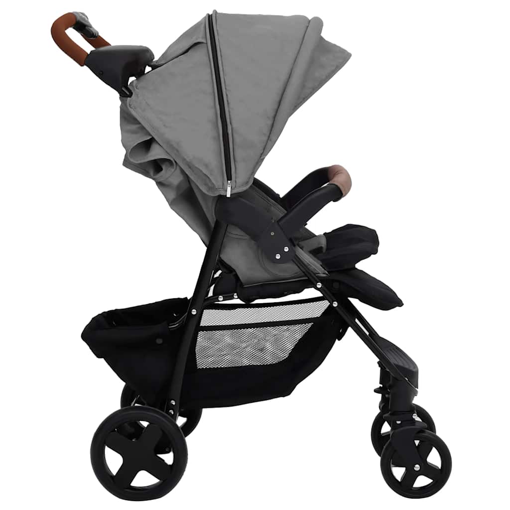 Kinderauto voor 2-in-1, Lichtgrijs, Staal - Kinderwagen, Multifunctionele Kinderwagen, Makkelijk te Gebruiken Kinderwagen, Accessoire voor Ouders, Modern Design
