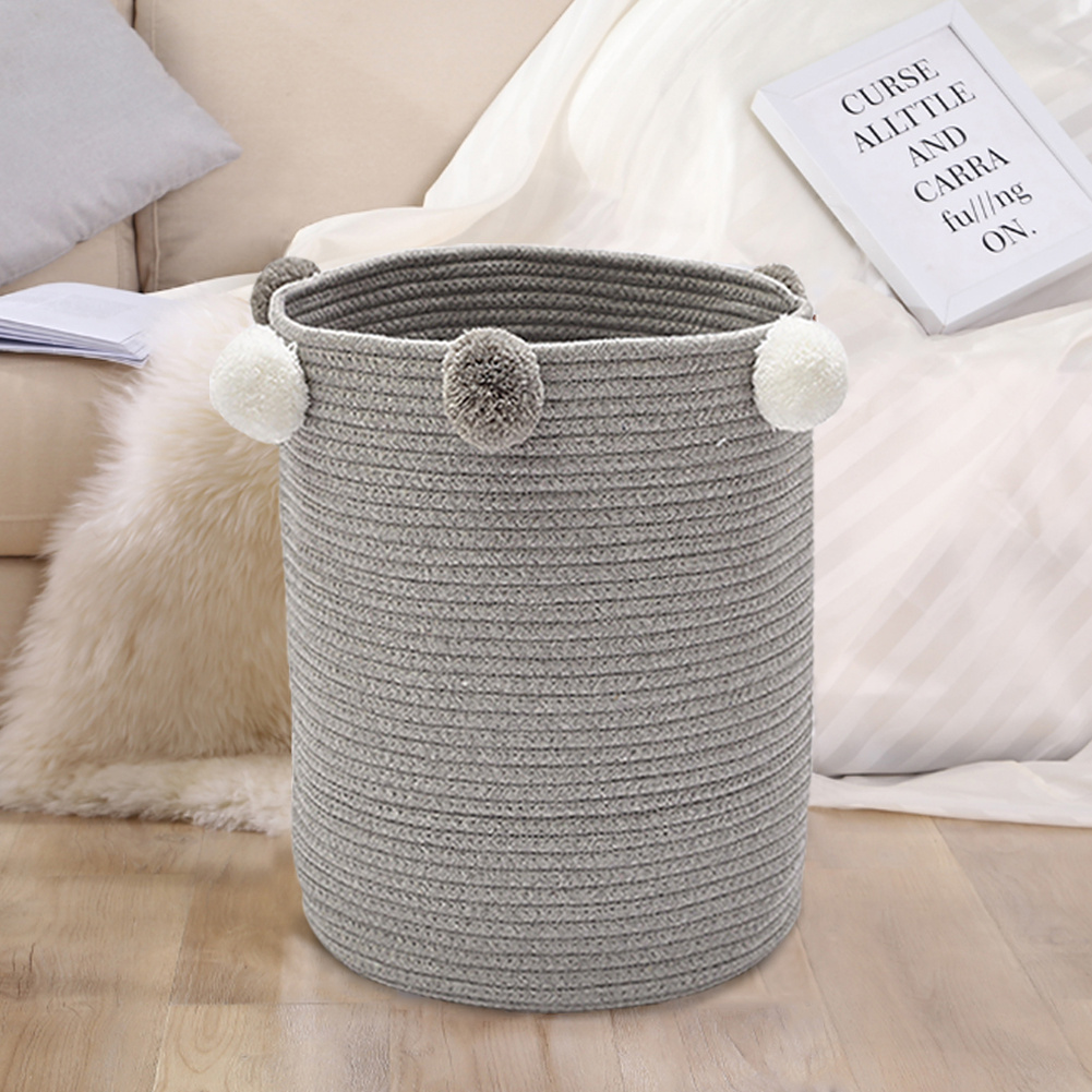 Gray Household Blanket and Sock Storage Basket