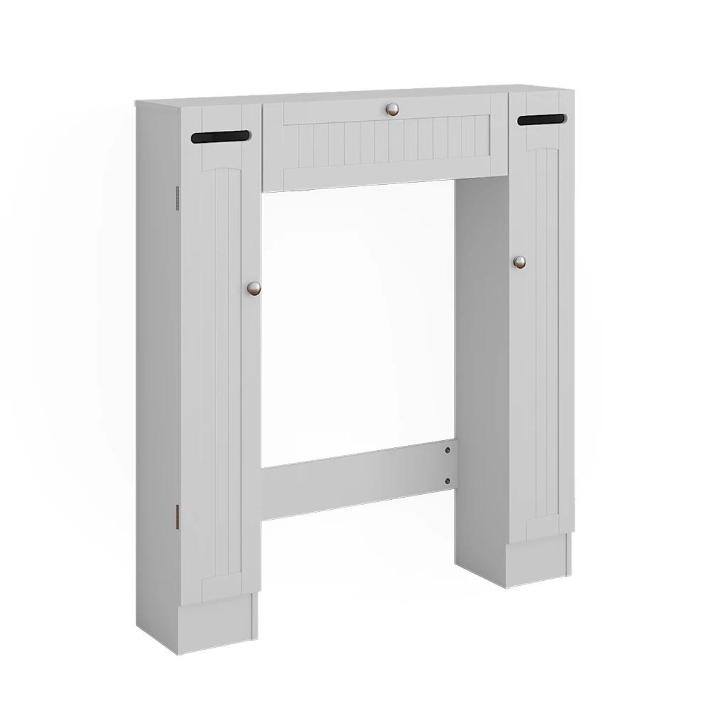 Image of White Toilet Cabinet 89 Cm With 2 Toilet Paper Holders Toilet Shelf Storage Cabinet Over-cabinet Toilet Furniture, 12mm Bathroom