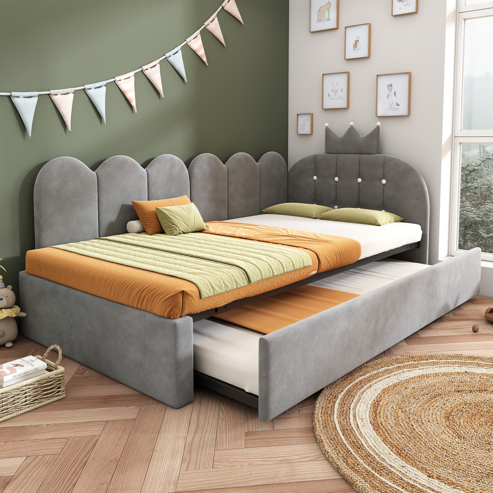 Image of Space- Sleeper Sofa With Hidden Pull-out Bed (203x98x95 Cm) – Padded Backrest, Spring Needed, 136 Kg Weight Capacity – For Living Room, Guest Area, Small Apartment