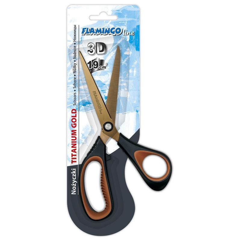 Titanium Scissors, 19 Cm, Gold Flamingo Line