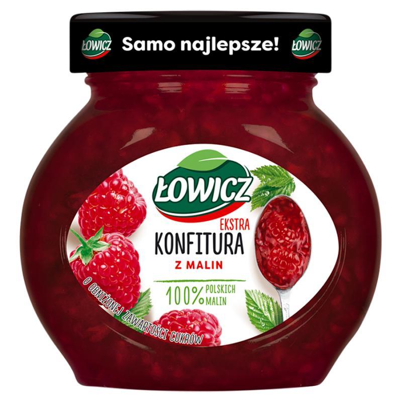 Lowicz Extra Jam With Raspberries And Reduced Sugar Content 240 G