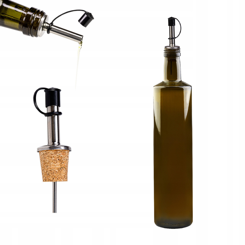 Image of A 750 Ml Glass Bottle With A Comfortable Pouring Spout - A Perfect Dispenser For Oil, Wine, Vinegar, And Other Food Liquids.