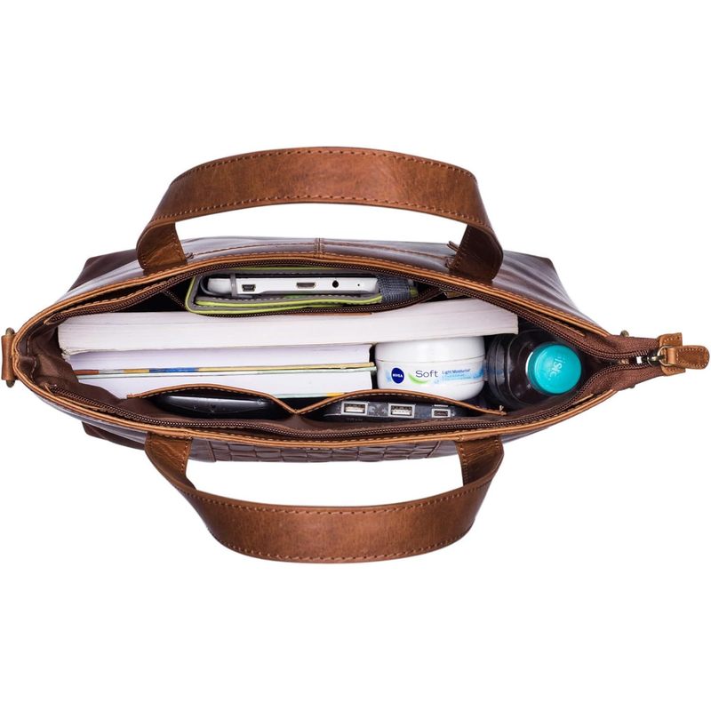 Braided Leather Handbag with Removable Shoulder Strap, Medium Large Shopper Bag, Evening Bag for Women, Genuine Leather, Brown