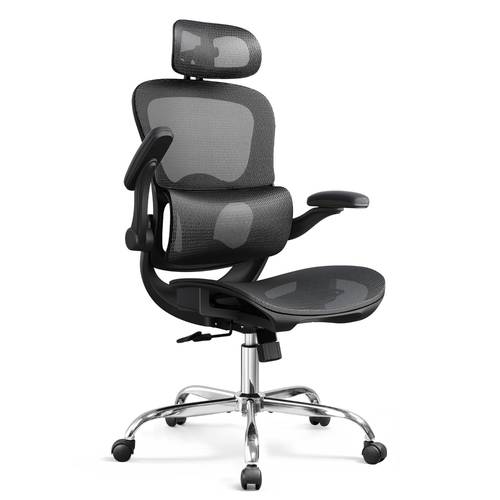 ergonomic office chair with breathable mesh dynamic lumbar support headrest adjustable 3d armrests 360 swivel mesh office chair high back for home office