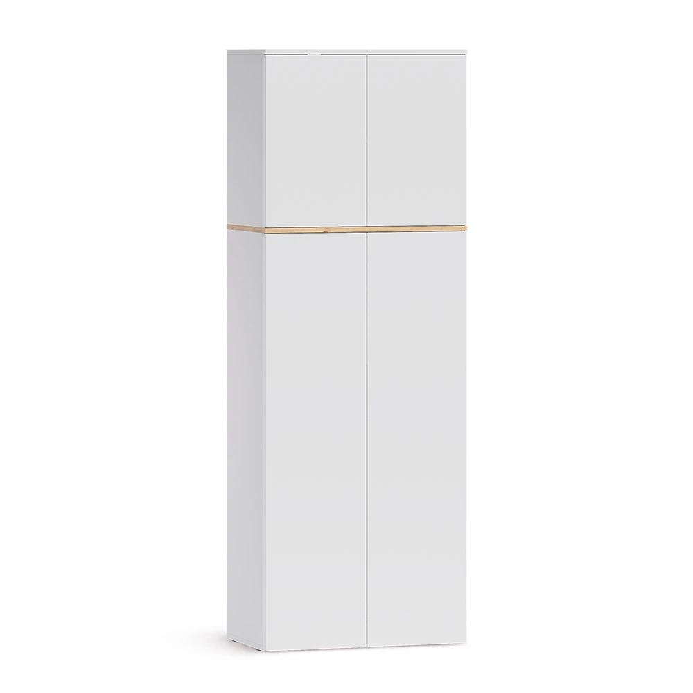 Image of Multipurpose Cabinet, White/artisan Oak, 68 X 188.6 Cm, With 8 Closed Compartments, Tall Cabinet, Universal Cabinet, Multifunctional Cabinet, Storage Cabinet, Particle Board, 16 Mm, For Bathroom
