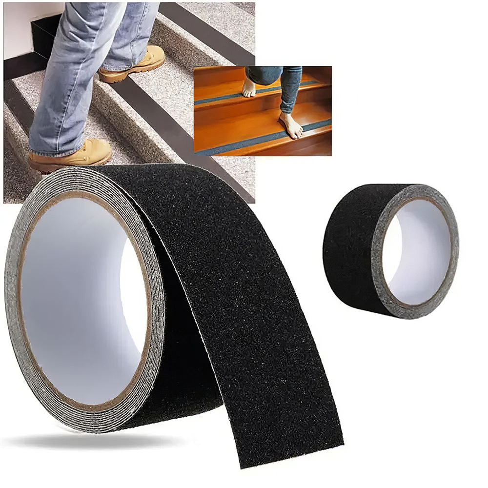 TEMU 1 Roll Of Heavy-duty Anti-slip Tape, Black Safety Grit Tape For Stairs, Waterproof And Wear-resistant For Indoor/outdoor Use, Suitable For The