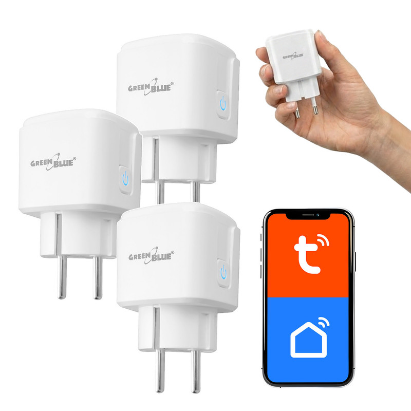 TEMU GreenBlue GB735 Tomacorriente inteligente WiFi, paquete de 3 con monitoreo de energía