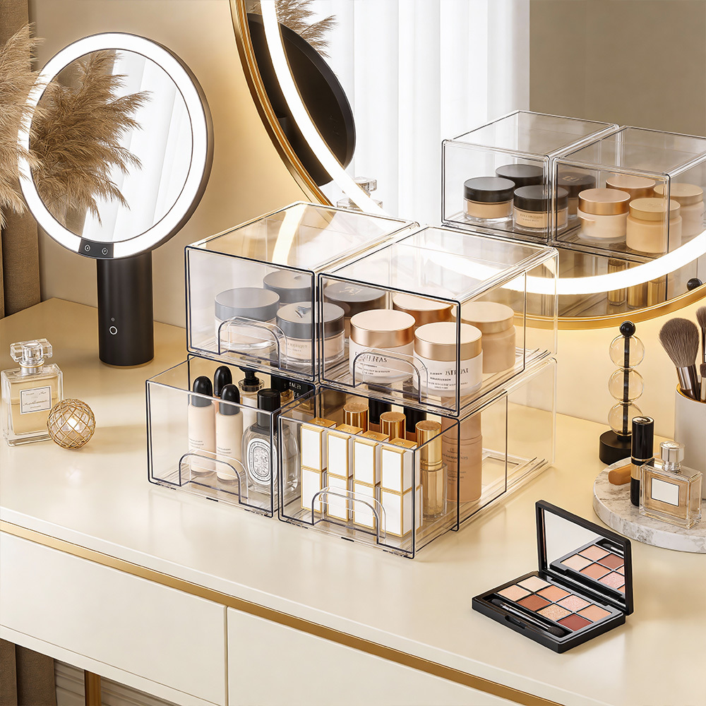 Medium Stackable Organiser Box, Clear Acrylic Storage Drawers