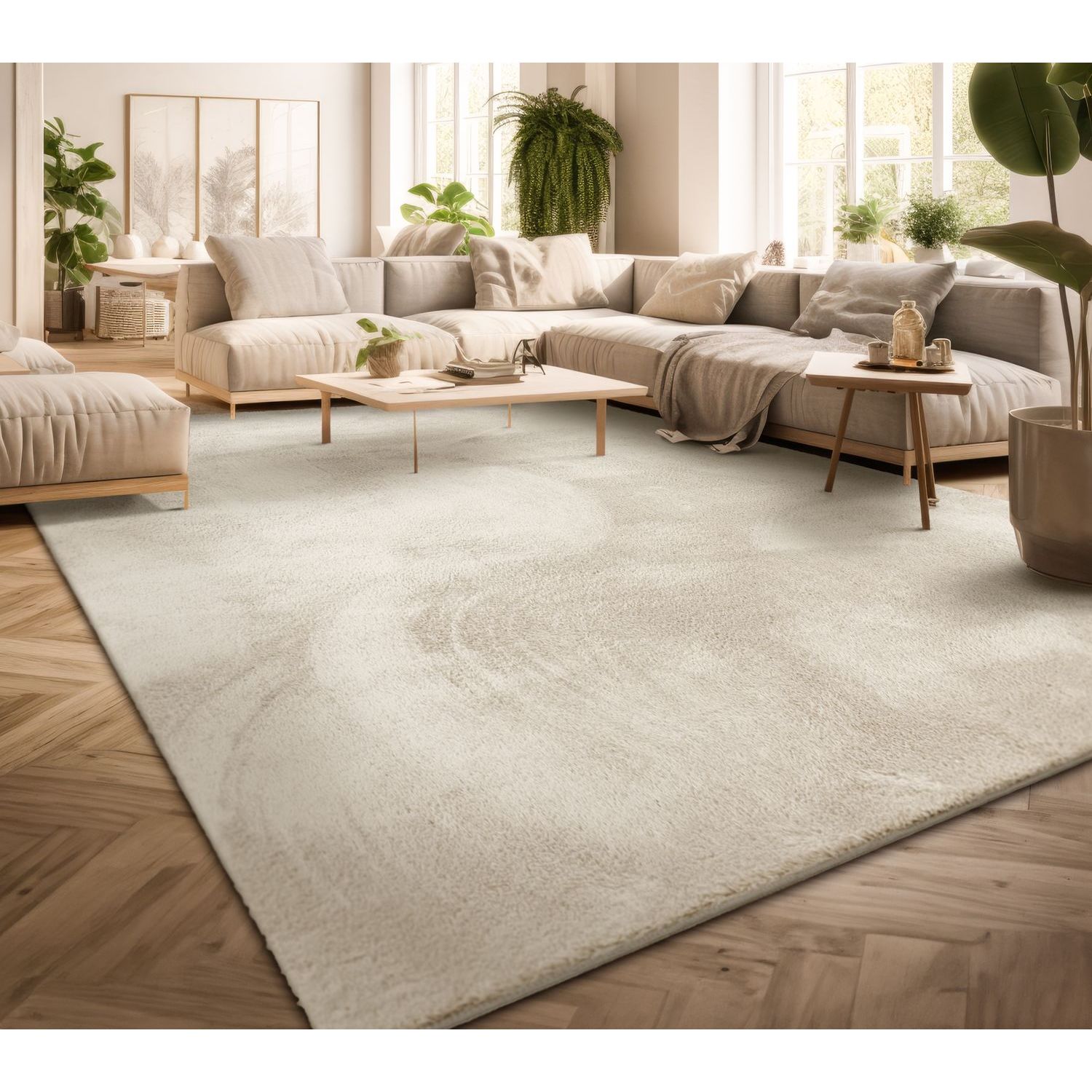 Living Room Short Pile Plain Modern Design Washable, Non Slip Stain Resistant Polyester Cloth