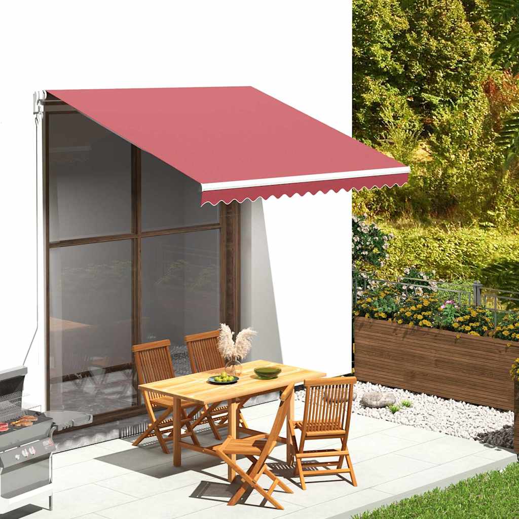 Image of Awning Replacement Fabric With Valance, Burgundy Red, 300x250 Cm