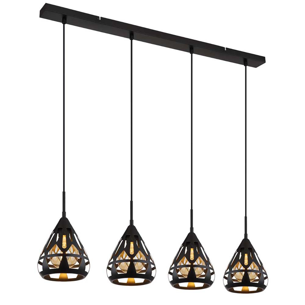 Pendant Light Dining Room Light Ceiling Lamp Hanging Light Decor Black 4-light