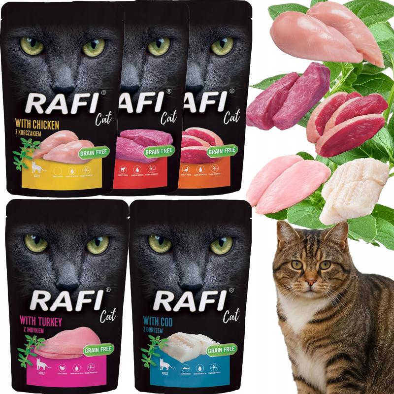 Rafi Wet Food Pâté For Cats, Mix Flavors, 100g X 5 Pcs