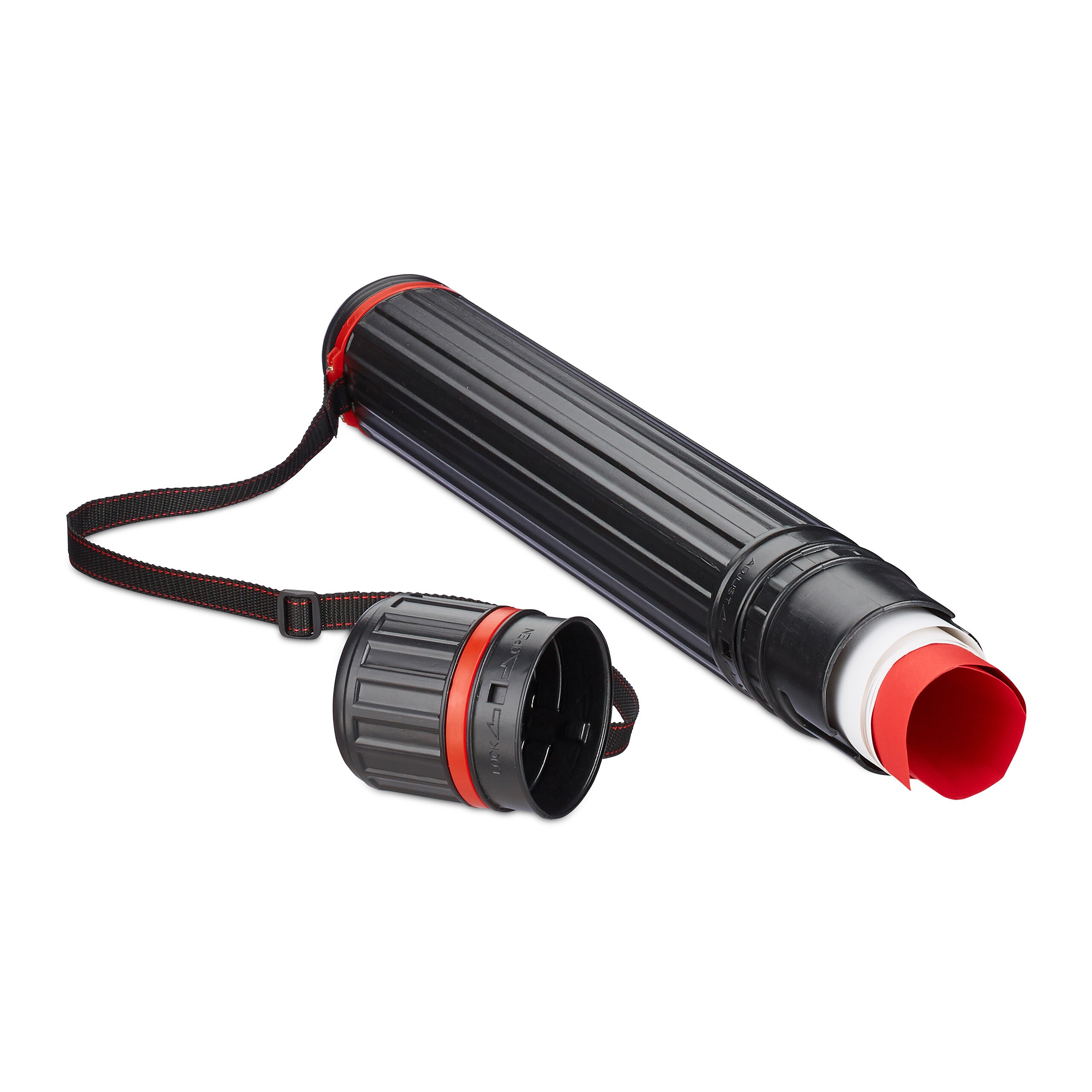 Poster Roll In Red/black - (h)45—72 X Ø 7 Cm