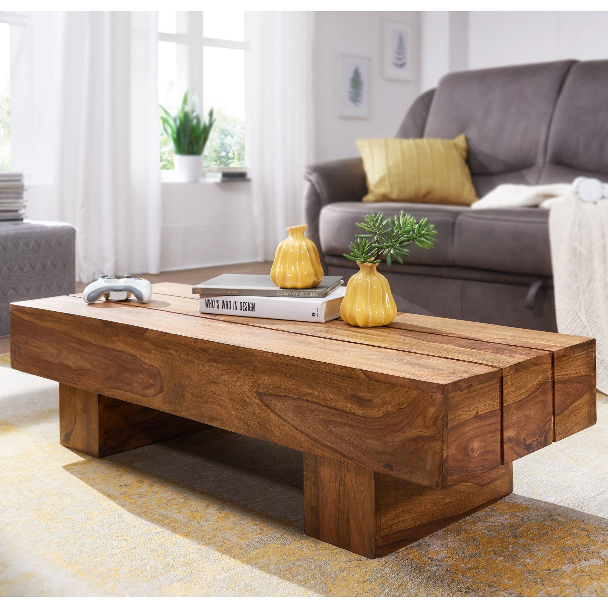 Solid Wood Coffee Table 120 Cm Wide, Room Table, Country Style Side Table