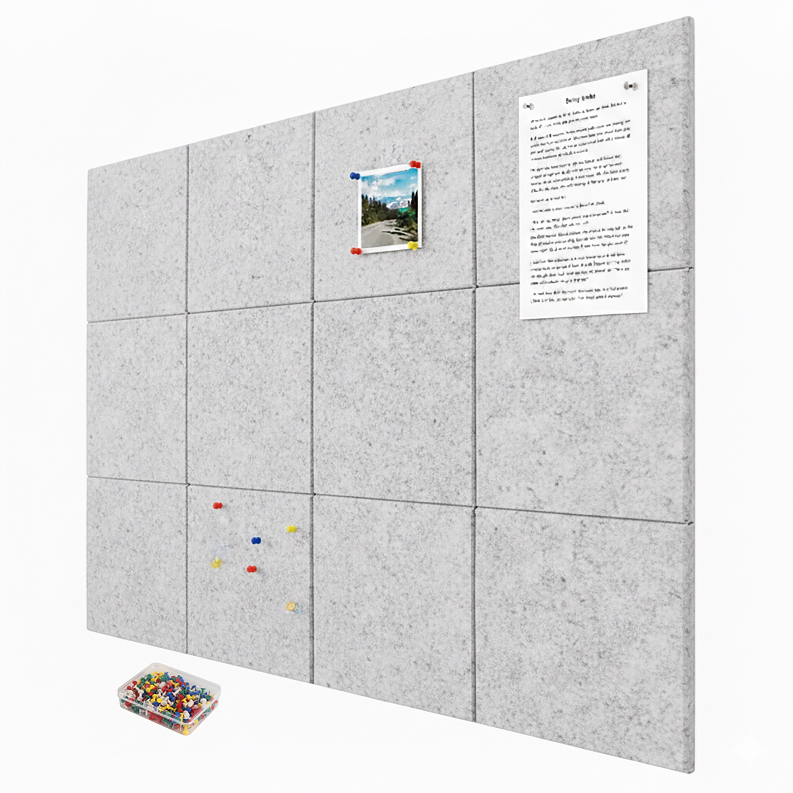 12pcs Of Felt In Grey - (w)30 X (h)30 X (d)0.9 Cm