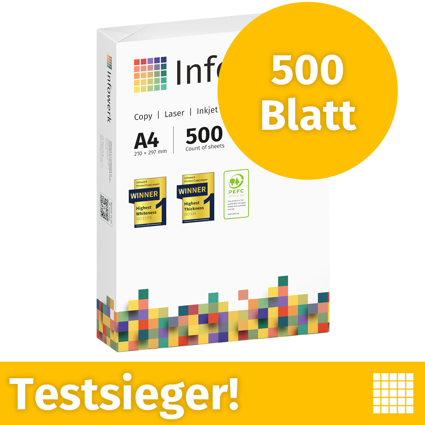 TEMU Druckerpapier 500 Blatt 1 x 500 A4 80g Premium Weiß zertifiziert