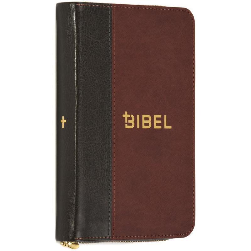The Bible - Schlachter 2000 - Miniature Edition (pu Cover, Gray/brown, Gilt Edges, Zipper) - Bible Editions - Book - German - 2024 - Clv-christliche - Ean 9783866990432