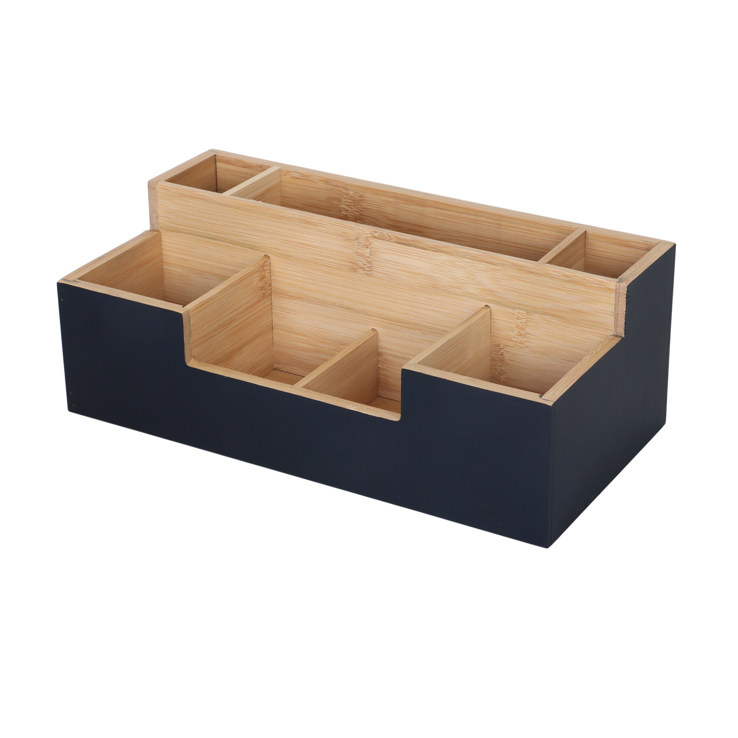 Desk Organizer In Black/natural - (w)30 X (h)11 X (d)15 Cm