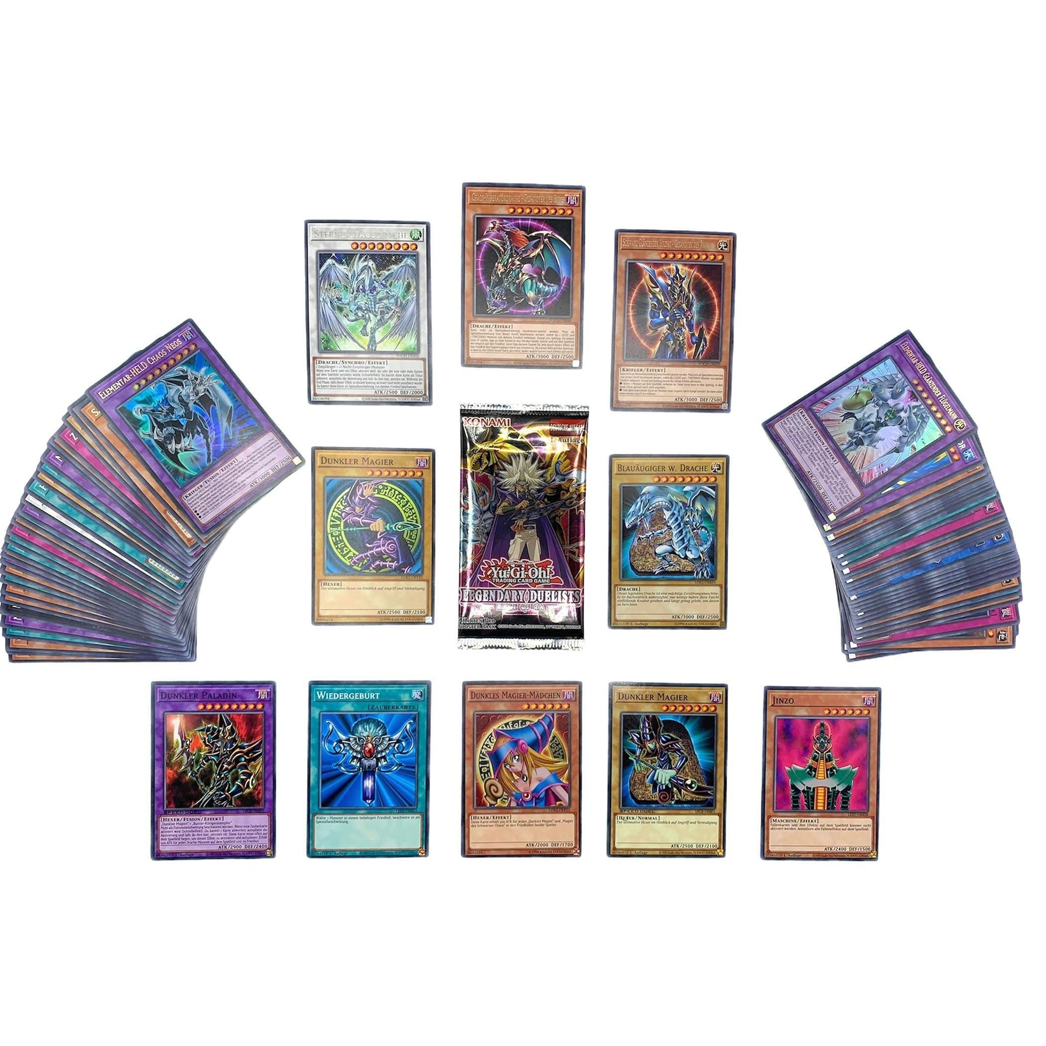 Image of Set With 100 Cards German (85 - 10 Rares - 5 Holos) - Including Magicians Or Dragons + 1 Random Current Booster Edition + Heartforcards® Shipping Protection