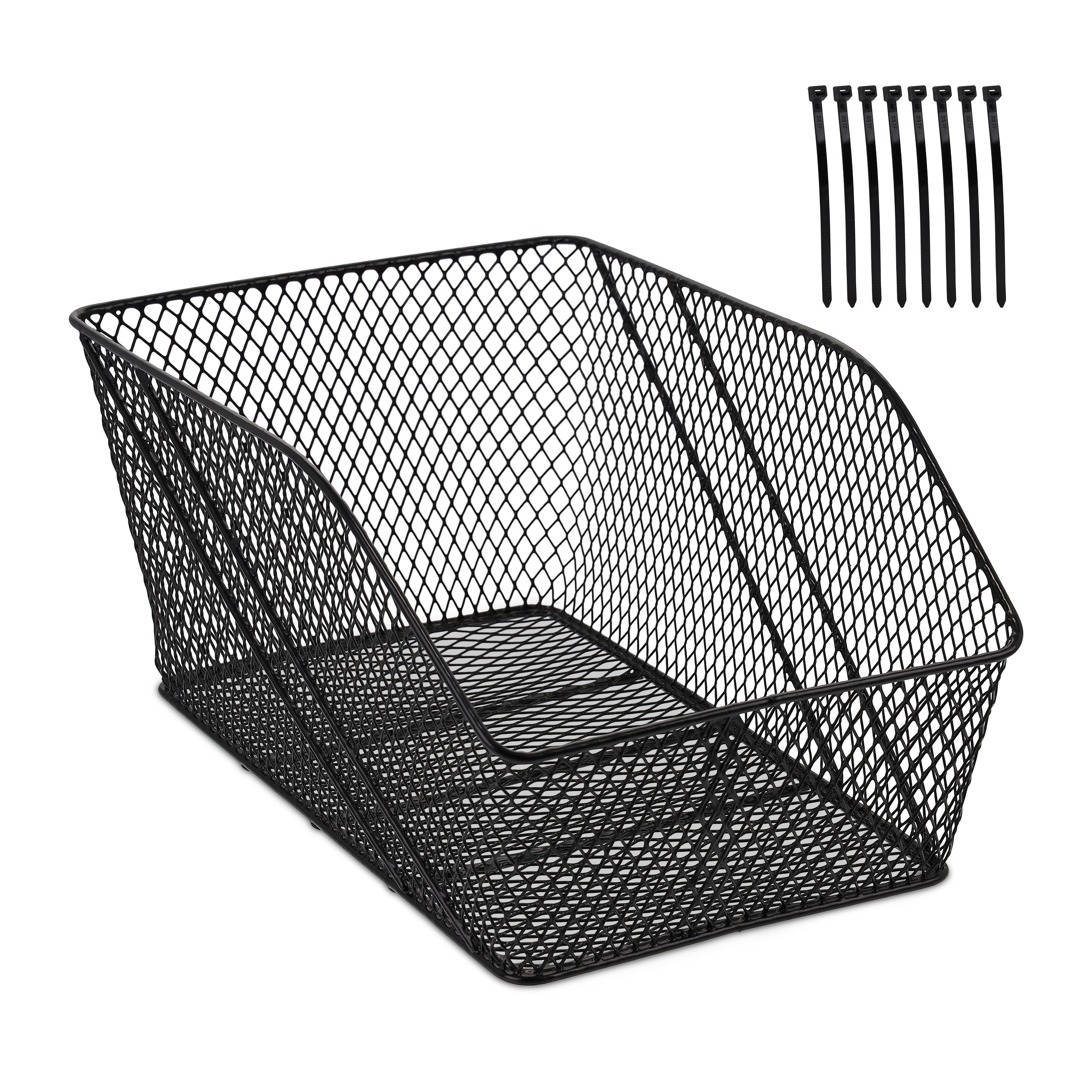 E-shop Fahrradkorb in Schwarz - (B)30 x (H)22 x (T)46 cm