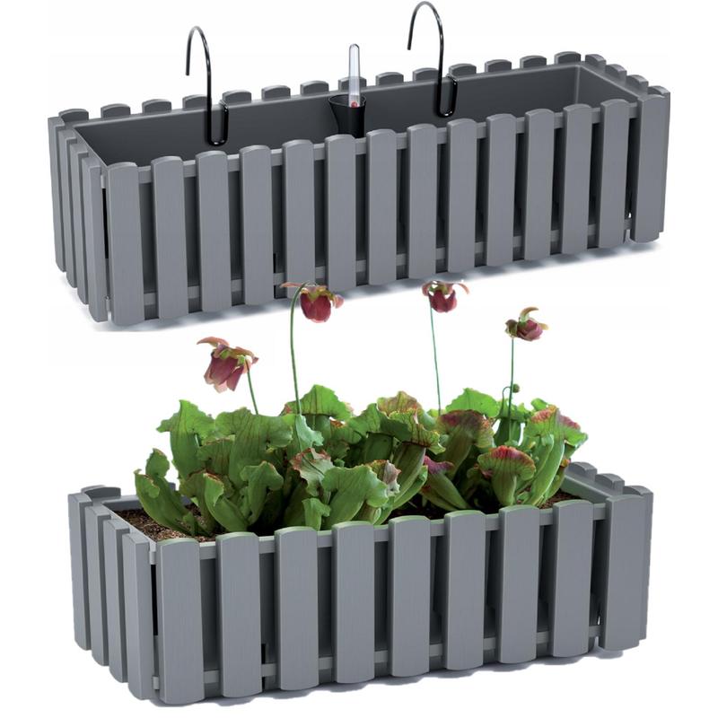 On Balustrade Planter 58cm With Handles And Moisture Meter