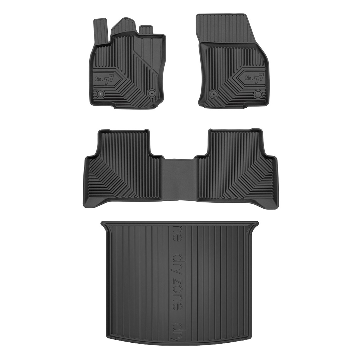 Set Of Rubber Floor Mats And Trunk Mat For Ii 2015-2023, 7-seater
