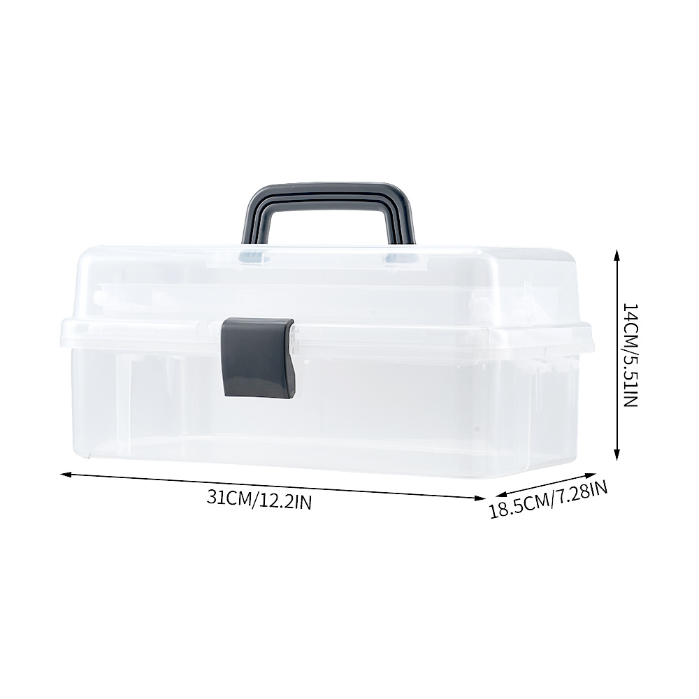 Transparent Three-Layer Multi-Compartment Desktop Organizer