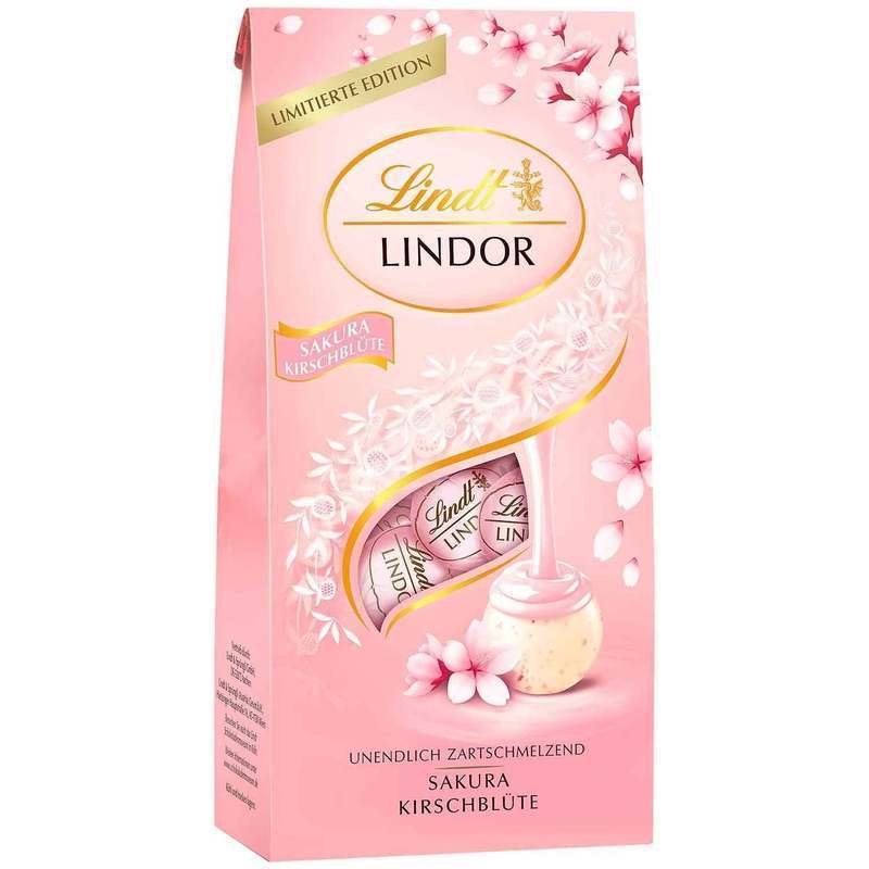 Lindt Lindor Balls Sakura Cherry White Chocolate, 137g