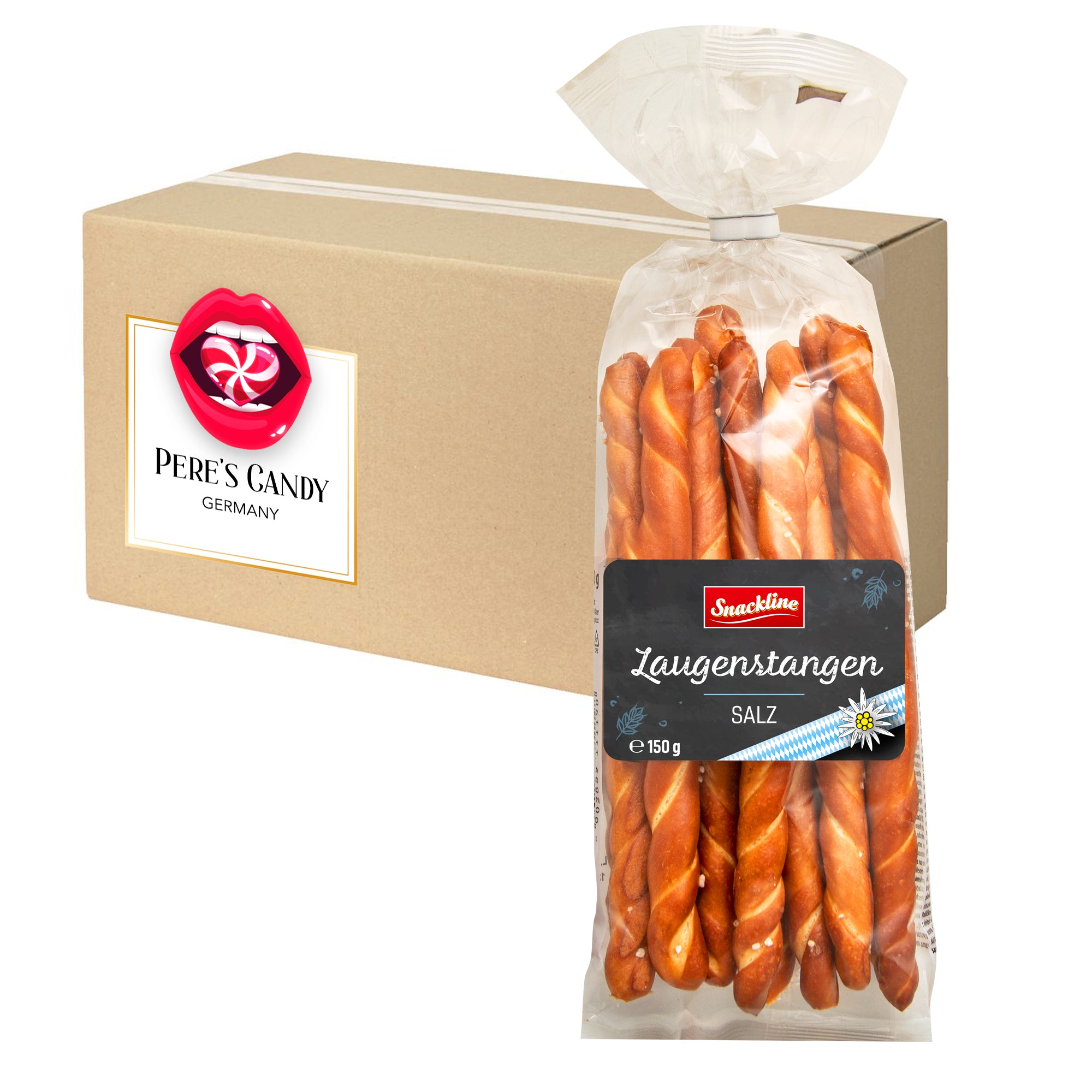 Image of Pretzel Rods With Salt 3x150g - Rustic Pretzel Rods With Salt 450g