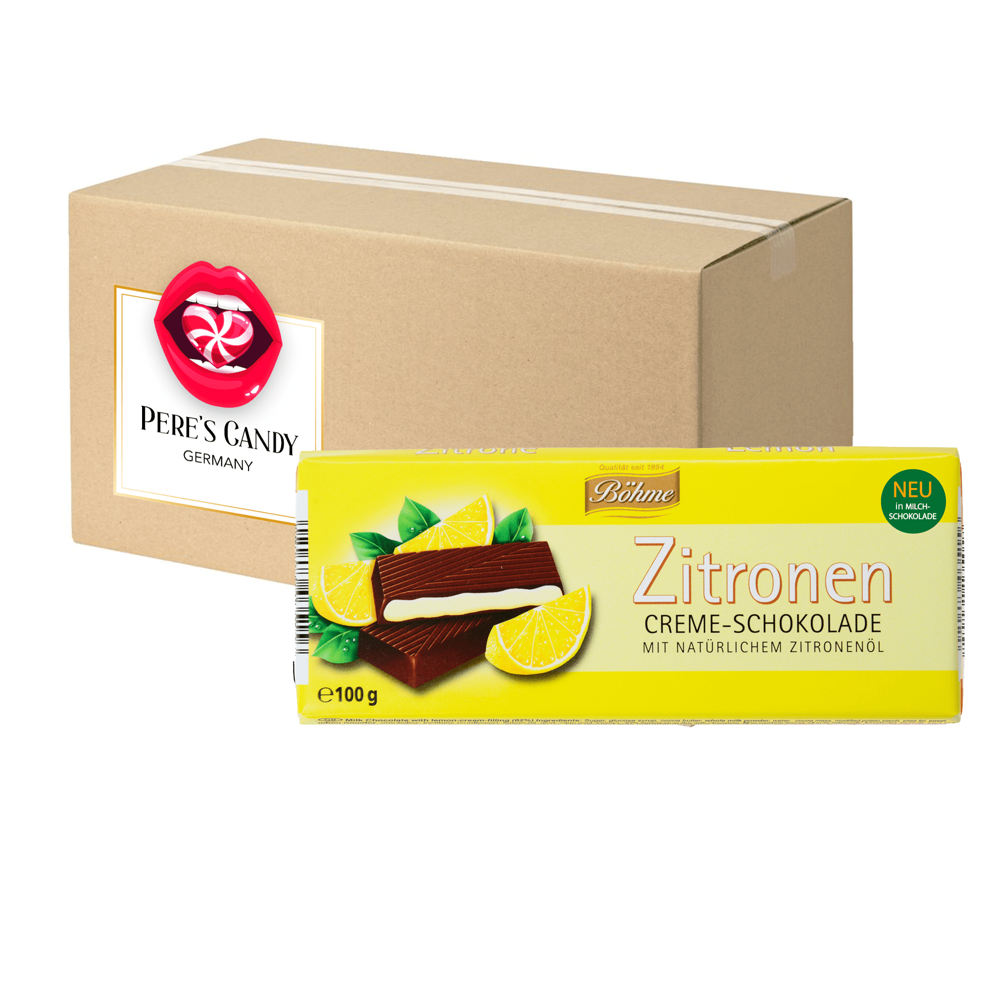 Image of Böhme Lemon Cream Milk Chocolate 10x100g