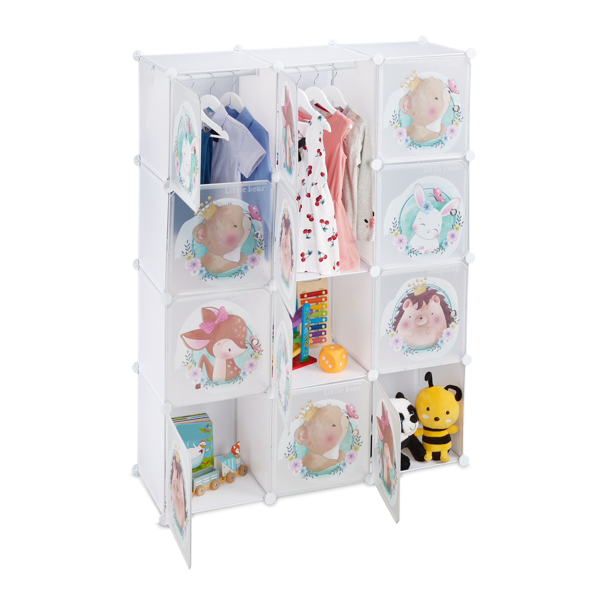 Children's Peg Shelf In White - (w)110 X (h)145 X (d)37 Cm