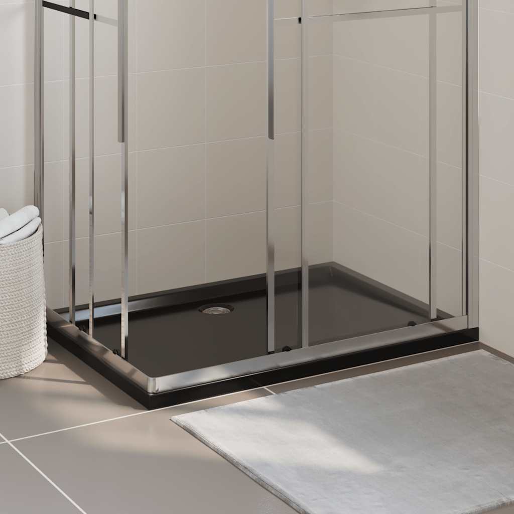 Image of Vidaxl Shower Tray Low Threshold Shower Tray Bathroom Shower Tray Shower Basin Shower Tray Rectangular Black 80x120cm