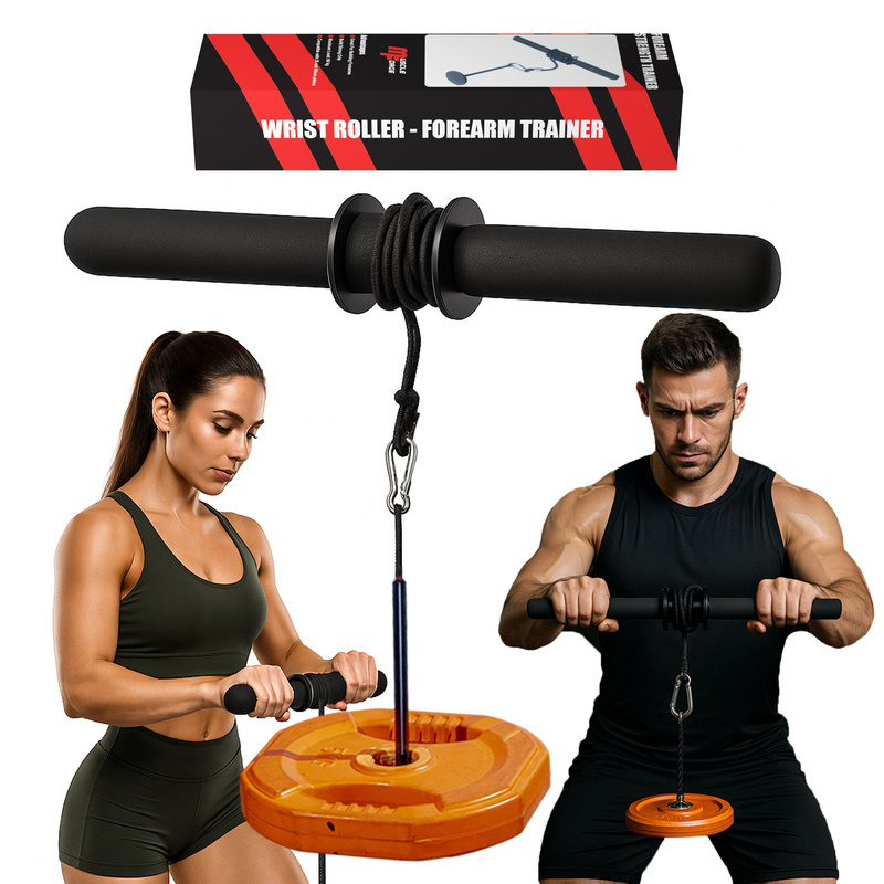 TEMU Handgelenkroller für Unterarme - Unterarmtrainer, Griffkrafttrainer, Bodybuilding, Krafttraining, Klettern, Grifftraining, 13 cm Gewichtsroller,
