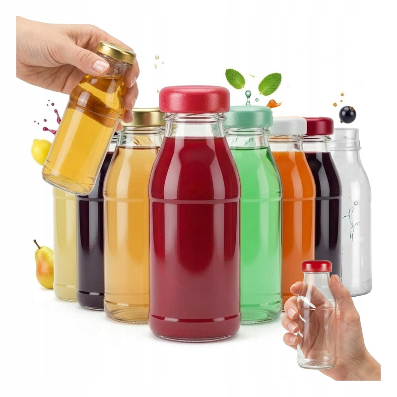 Image of 10 Glass Bottles 125ml 10pcs With Fi 33 Caps For Juices Syrups Shots Smoothies Drinks Juice Bottle For Tasting And Storing Homemade Drinks And