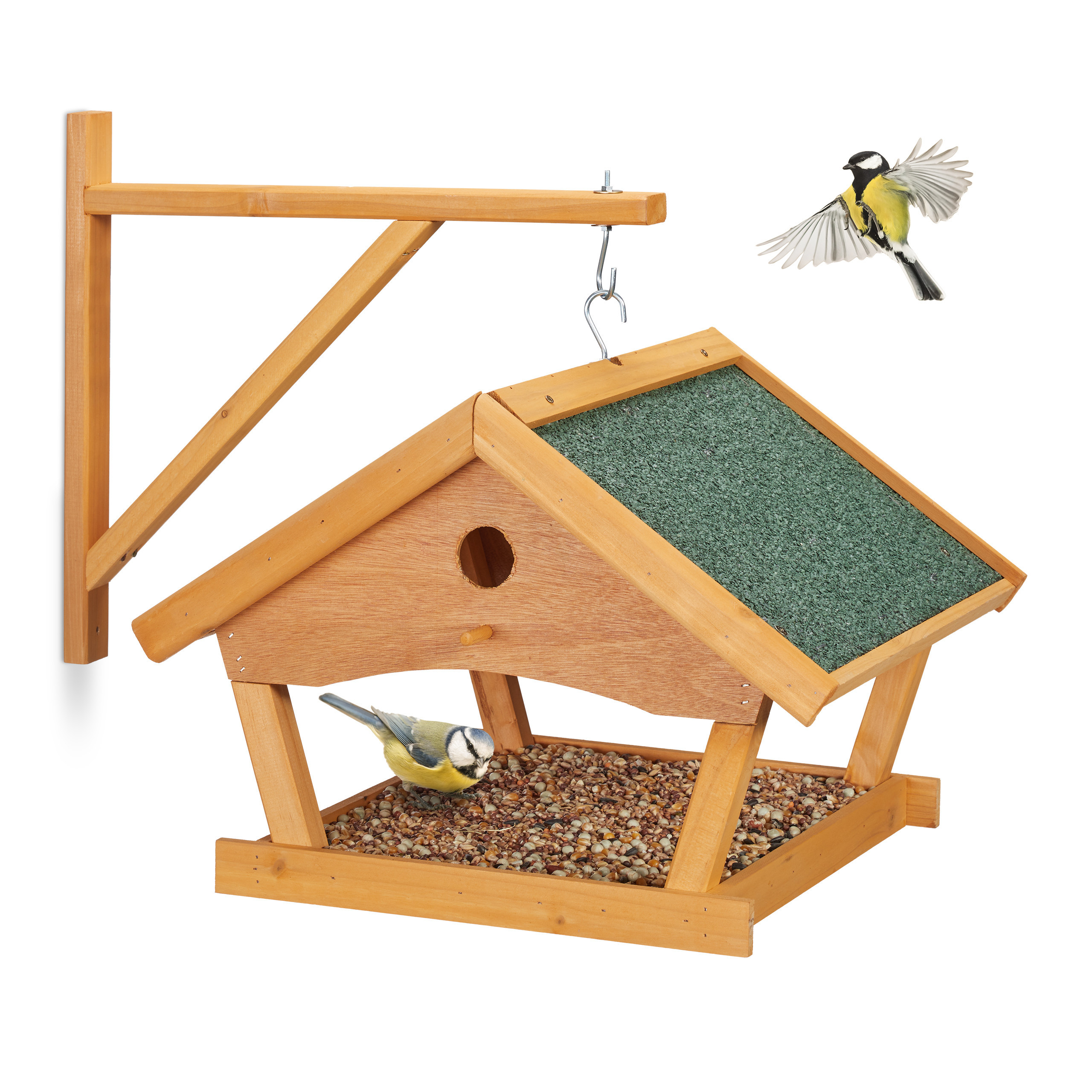 E-shop Vogelfutterhaus in Natur - (B)42.5 x (H)35 x (T)40.5 cm