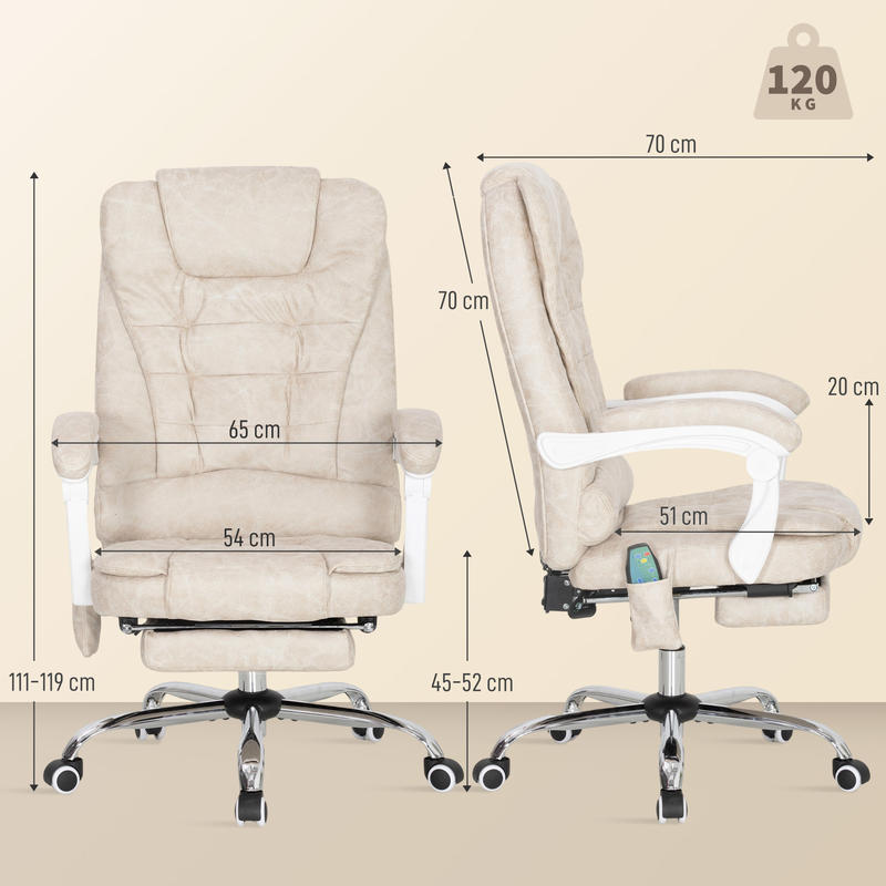 Vinsetto Massage- en Verwarmingsbureaustoel