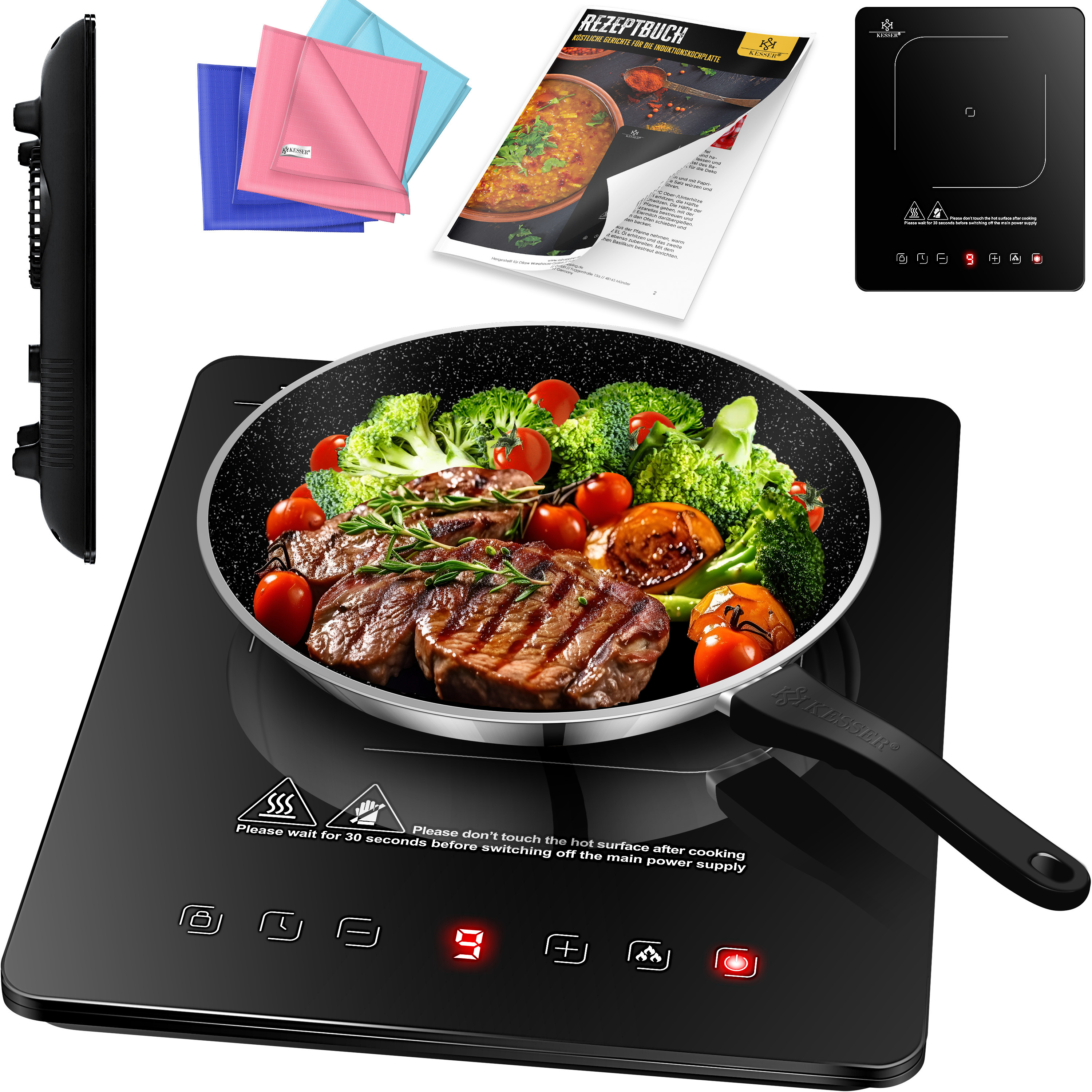 Induction Cooktop Double Induction Cookfield 3500w Portable 8 Heat Timer Touch Control Booster