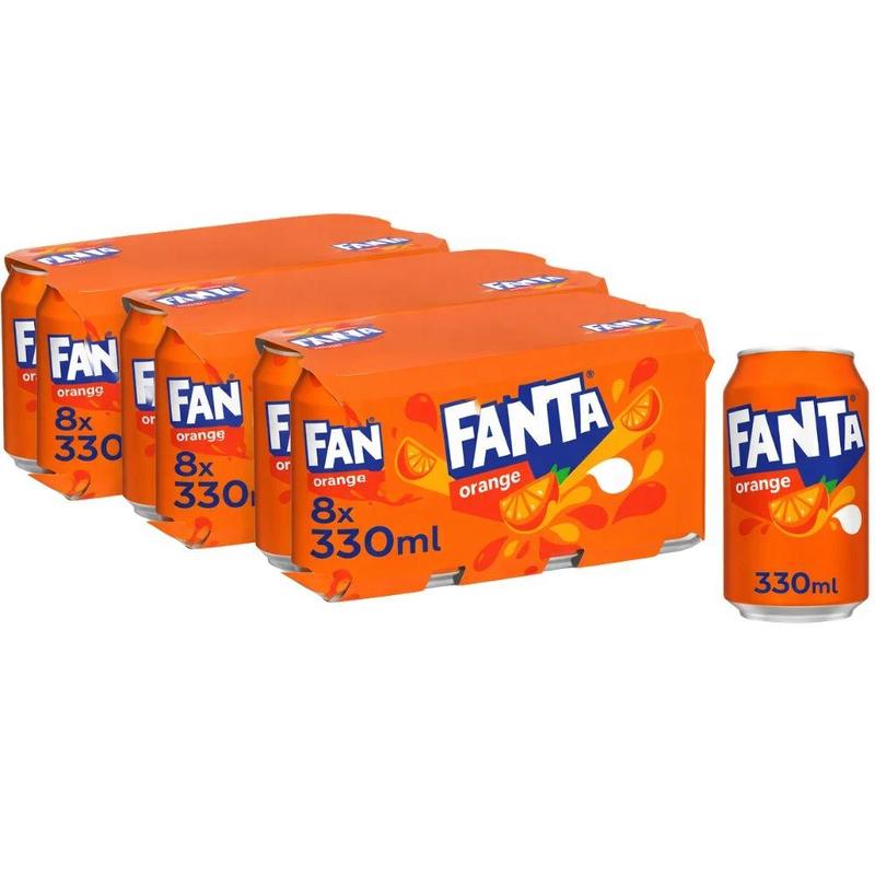 TEMU Orange Pmp/multipack Soft Drink 330ml Cans - Pack Of 24 (3x8pk) - Fizzy Citrus Refreshment