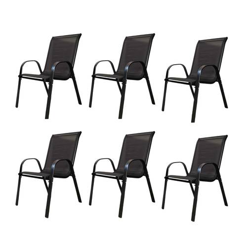 set of 6 outdoor garden patio in black