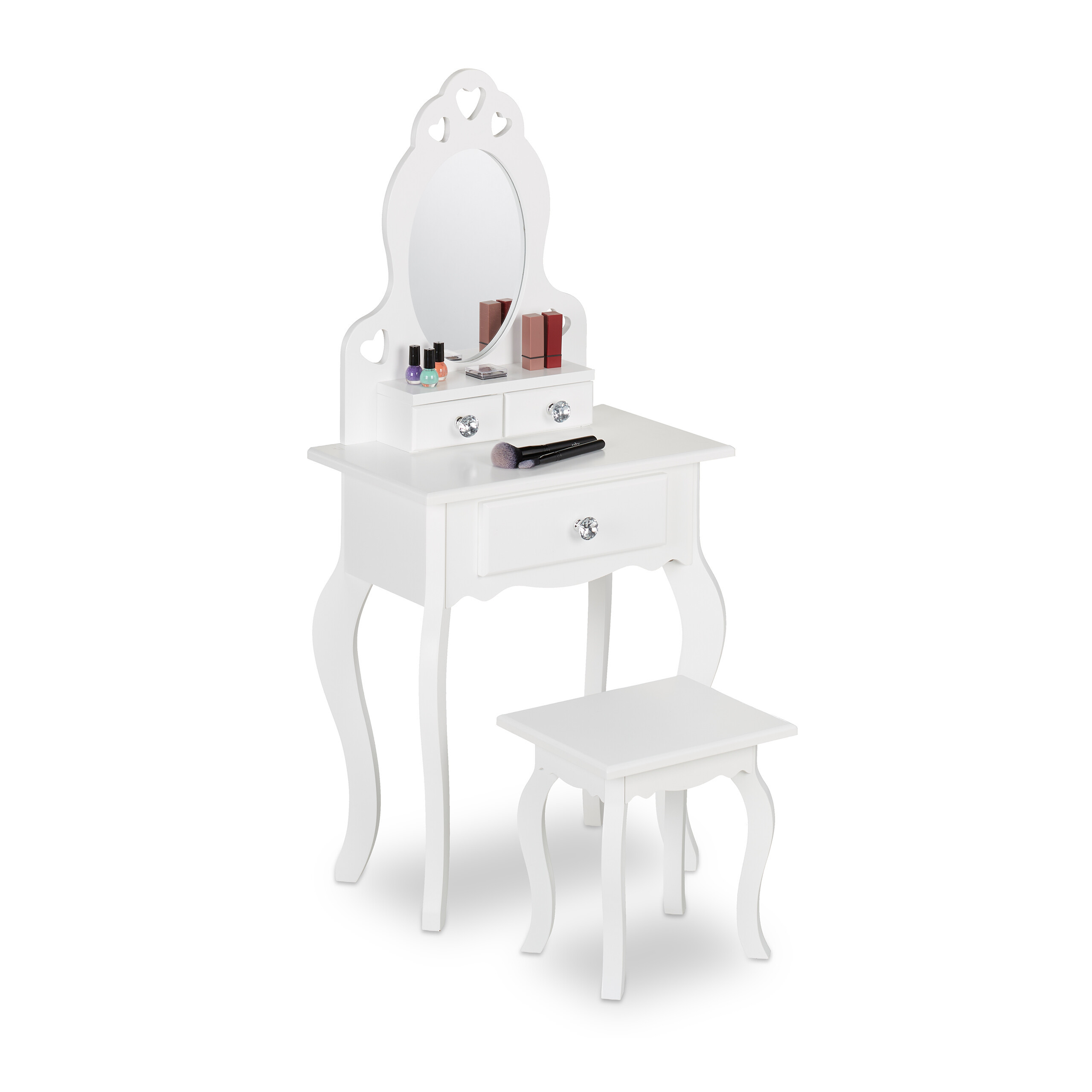 Children's Makeup Table In White - (w)50 X (h)110 X (d)30 Cm