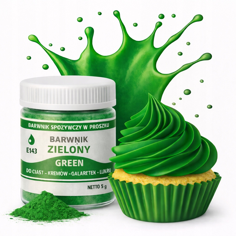 Image of Food Coloring Powder Green Dyes For Cake, Pastry, Ice Cream Masses
