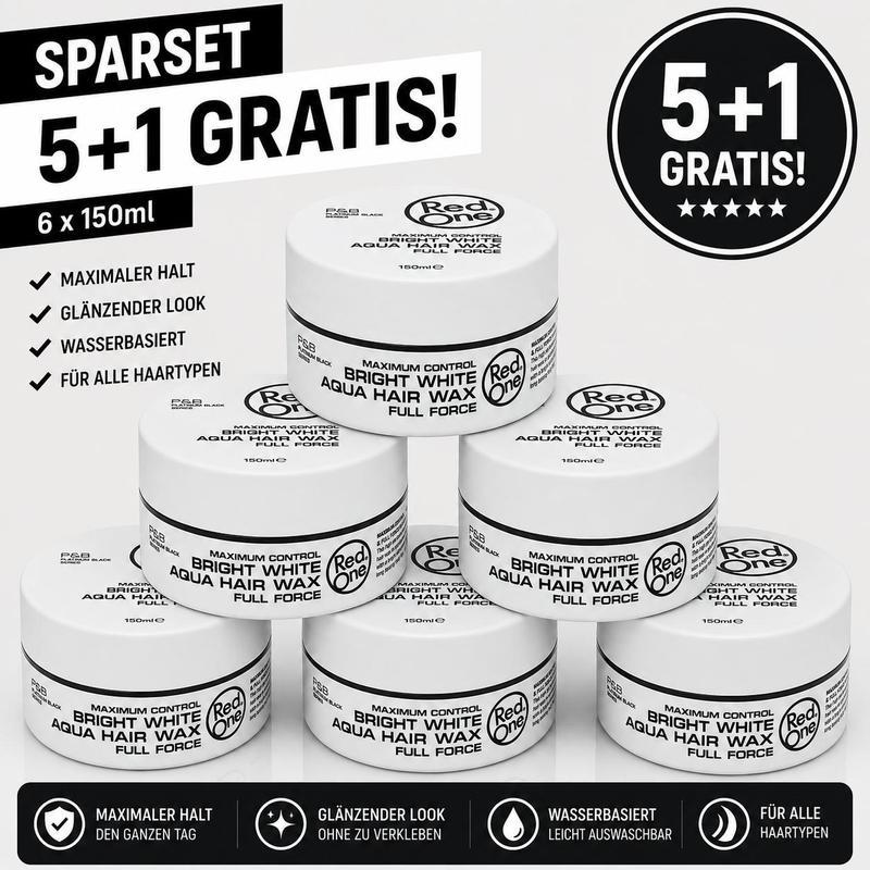Image of Wax 6-pack – 6 Pieces X 150ml Gel Wax Bulk Pack For , Wet Look, Shine, , Men's Hairstyle, Short Hair, & Everyday Use